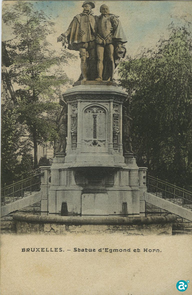 1920 standbeeld graaf Horn en graaf Egmont in Brussel