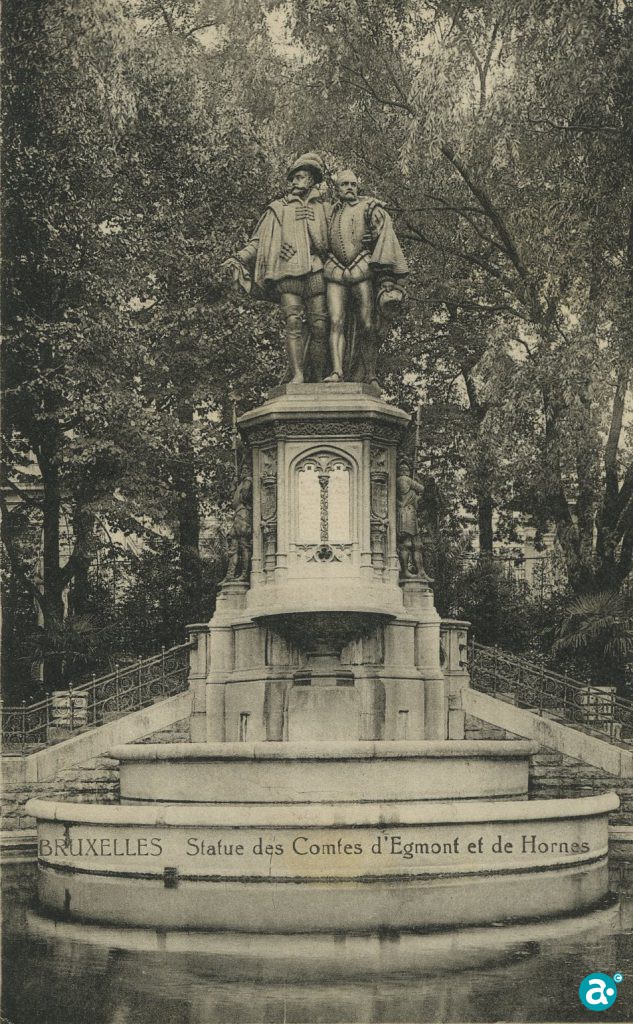 1920 standbeeld graaf Horn en graaf Egmont in Brussel